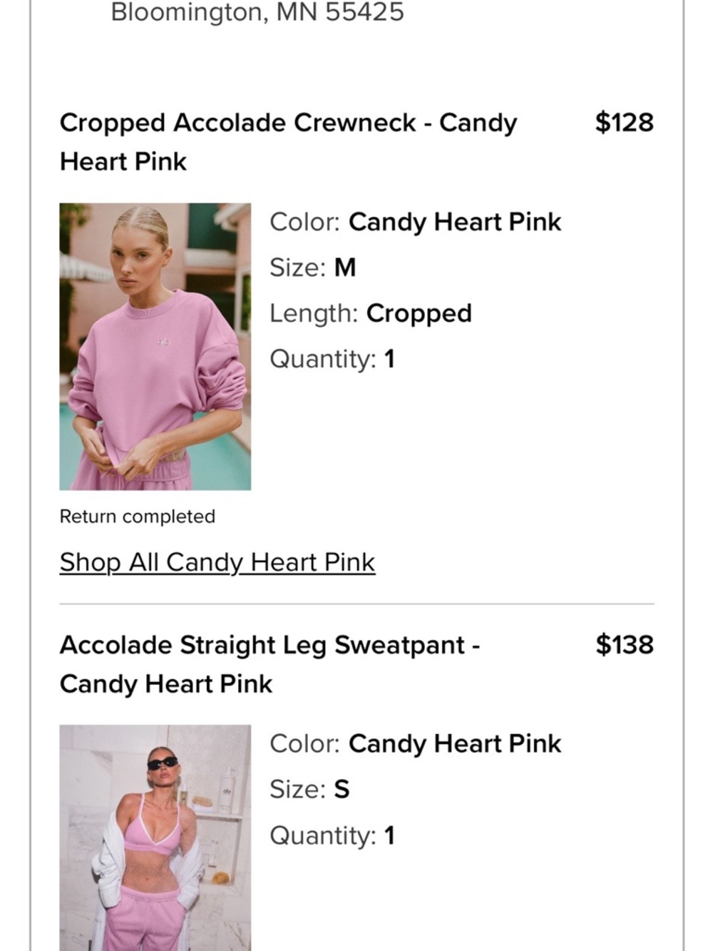 Alo Yoga Accolade Wide Leg Sweatpants Candy Heart Pink - Picture 6 of 6